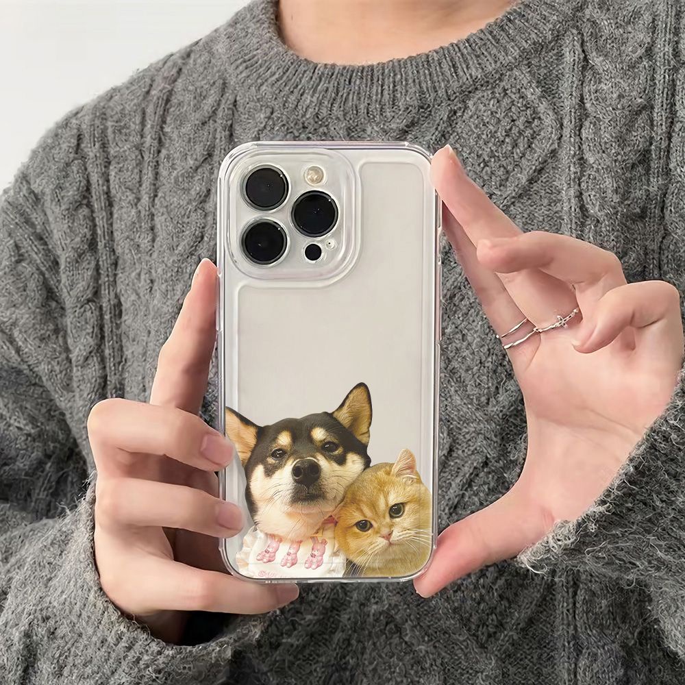 ✅Ốp Điện Thoại Mềm Chống Sốc In Hình Chó / Mèo Đơn Giản Cho Iphone Plus 13 14 Pro 11 Max 78 12 6In ILS0
