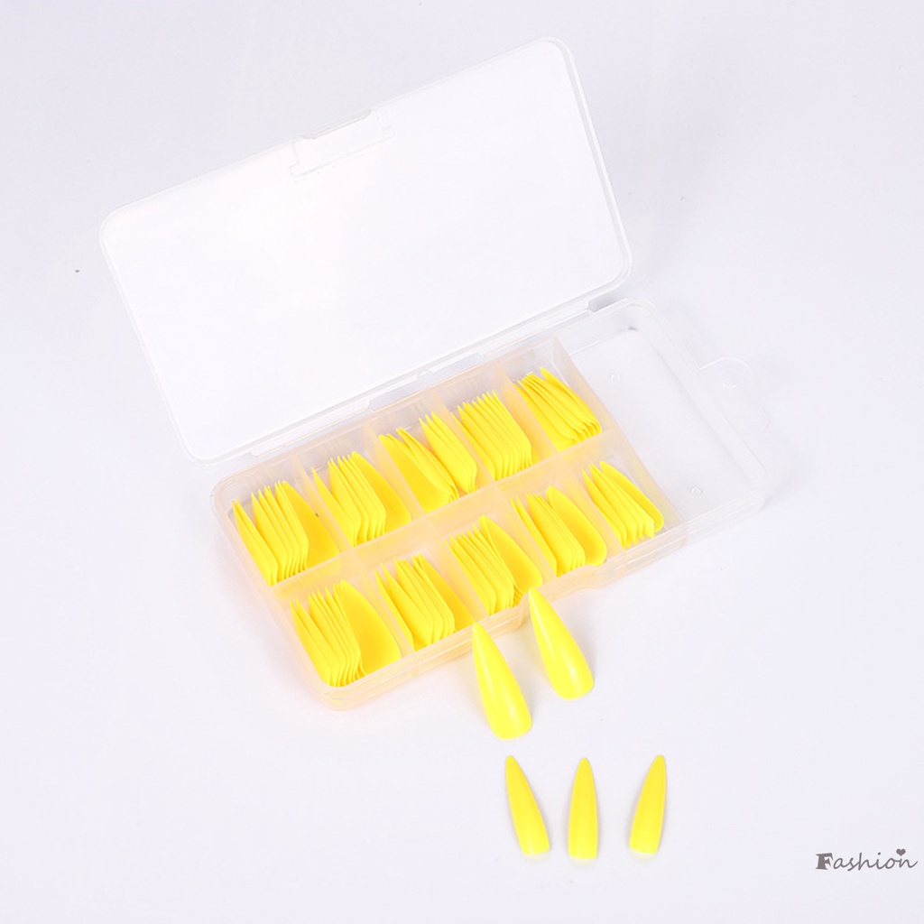 Set 100 Móng Tay Giả Màu Sắc Trơn Chống Lem Trang Trí Móng Nghệ Thuật