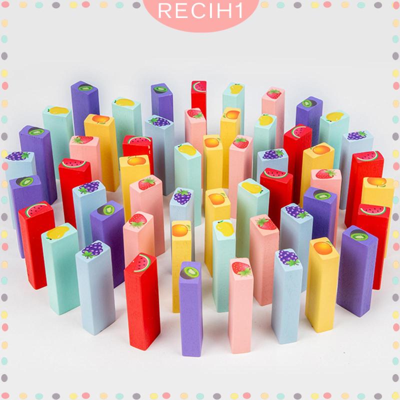 Bộ Đồ Chơi 54 Khối Gỗ Xếp Chồng Lên Nhau Nhiều Màu Sắc Dùng Làm Quà Tặng Sinh Nhật Cho Gia Đình