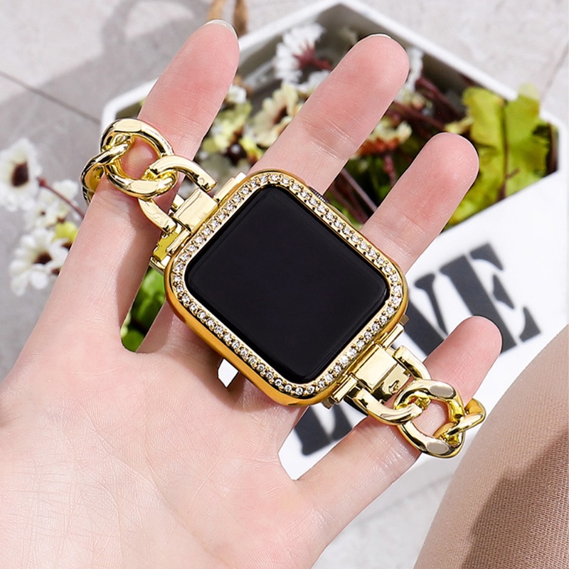 Ốp Bảo Vệ Bằng PC Cứng Đính Kim Cương Cho Apple Watch Series Ultra 8 / 7 / 6 / 5 / 4 / 3 / 2 / 1 / iWatch 49mm 45mm 41mm 44mm 40mm 42mm 38mm