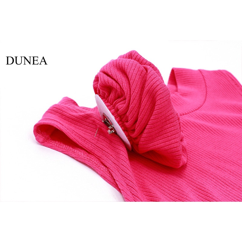 DUNEA Đầm Cổ Tròn Thiết Kế Mỏng Xinh Xắn Thời Trang Dành Cho Nữ