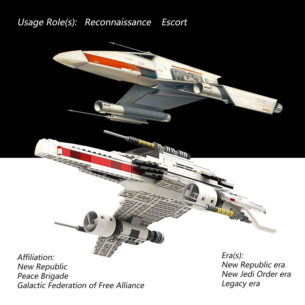 Bộ 541 Mô Hình Lắp Ráp LEGO Star Wars MOC-50114 E-Wing Starfighter 541 Mảnh Tương Thích Với Người Lớn 100%