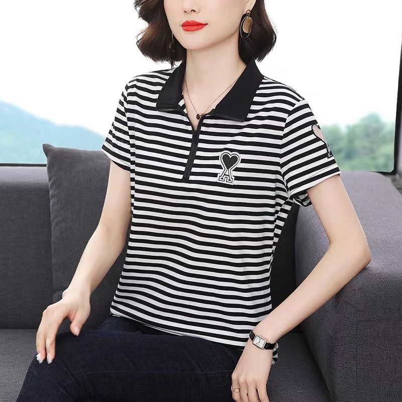Áo Sơ Mi Nữ Sọc Dọc Ngắn Tay Thời Trang