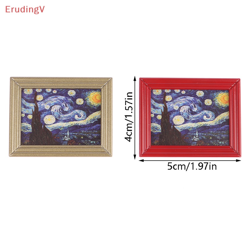 [ErudingV] Tranh Sơn Dầu Bầu Trời Đầy Sao Treo Trang Trí Nhà Búp Bê 1: 12