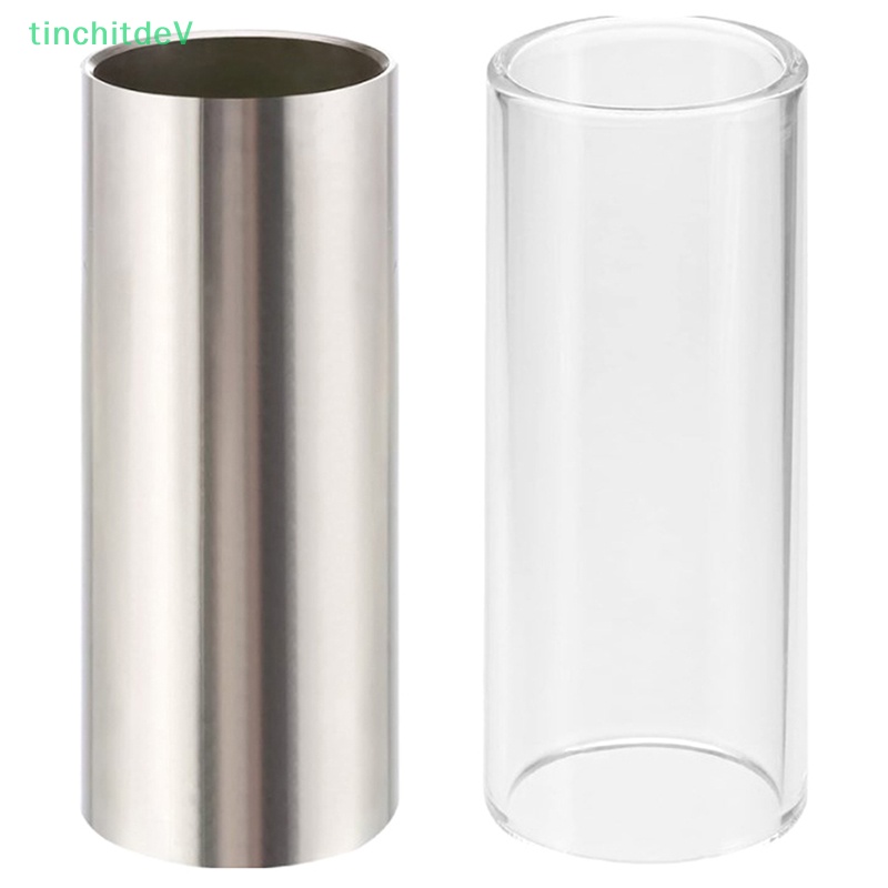 Bộ 2 Thanh Trượt Thuỷ Tinh 60MM Bằng Thép Không Gỉ Màu Bạc Cho Đàn Guitar Bass