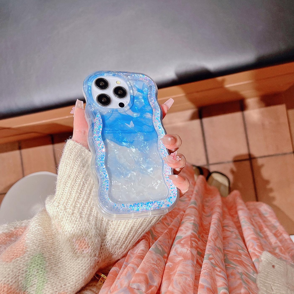 Ốp Điện Thoại TPU Mềm Trong Suốt Chống Sốc Phối Kim Tuyến Nước Cho iPhone 12 13 14 Pro Max