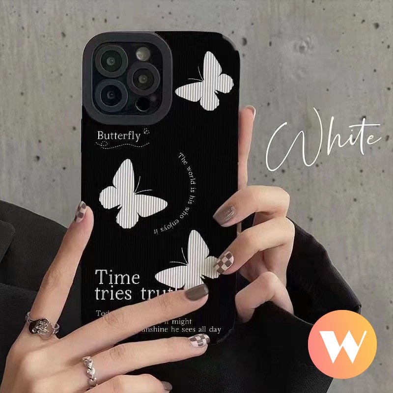 Ốp Điện Thoại Da Tpu Mềm Chống Sốc Họa Tiết Bướm Cổ Điển Cho IPhone 7 8 Plus X XS Max 7Plus 11 12 13 14 Pro Max XR