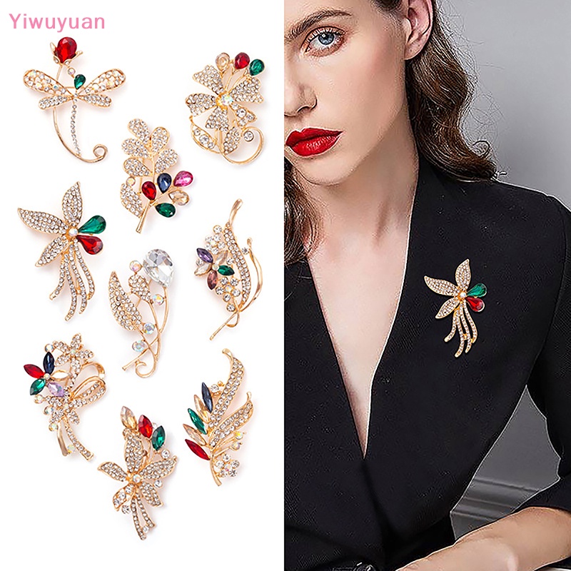 Ghim Cài Áo Hình Hoa Đính Đá Nhiều Màu Sắc Phong Cách Vintage Mới