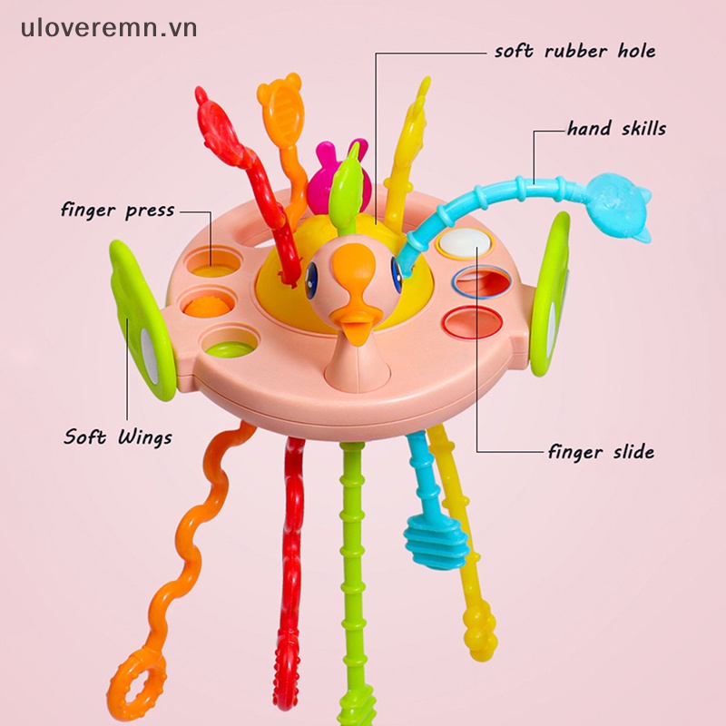 Uloveremn Đồ Chơi Dây Kéo Bằng Silicone Phát Triển Răng Cho Bé