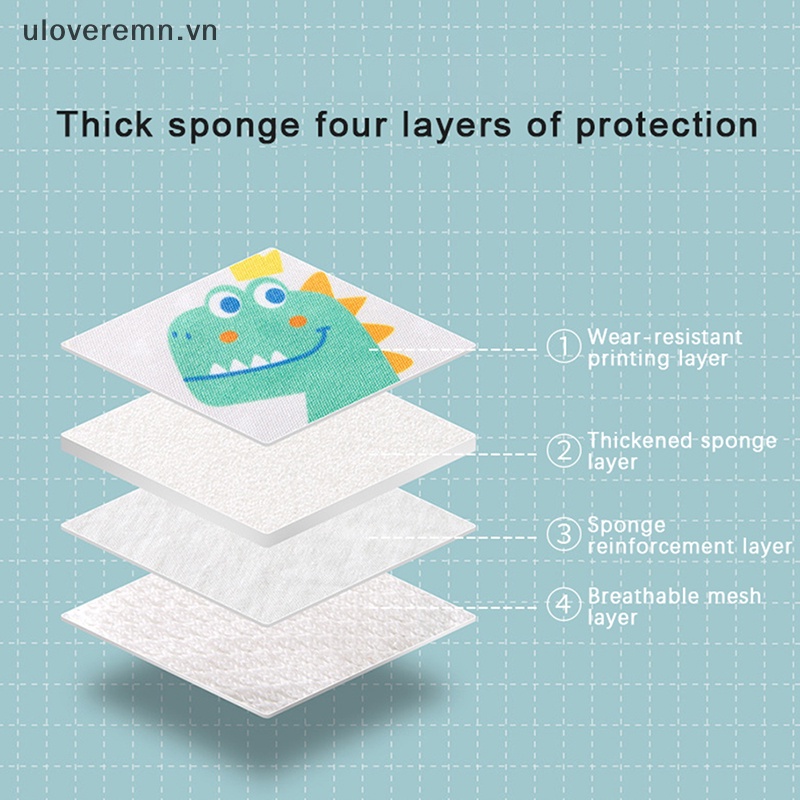 1 Cặp Đệm Bảo Vệ Đầu Gối An Toàn Họa Tiết Hoạt Hình Cho Bé
