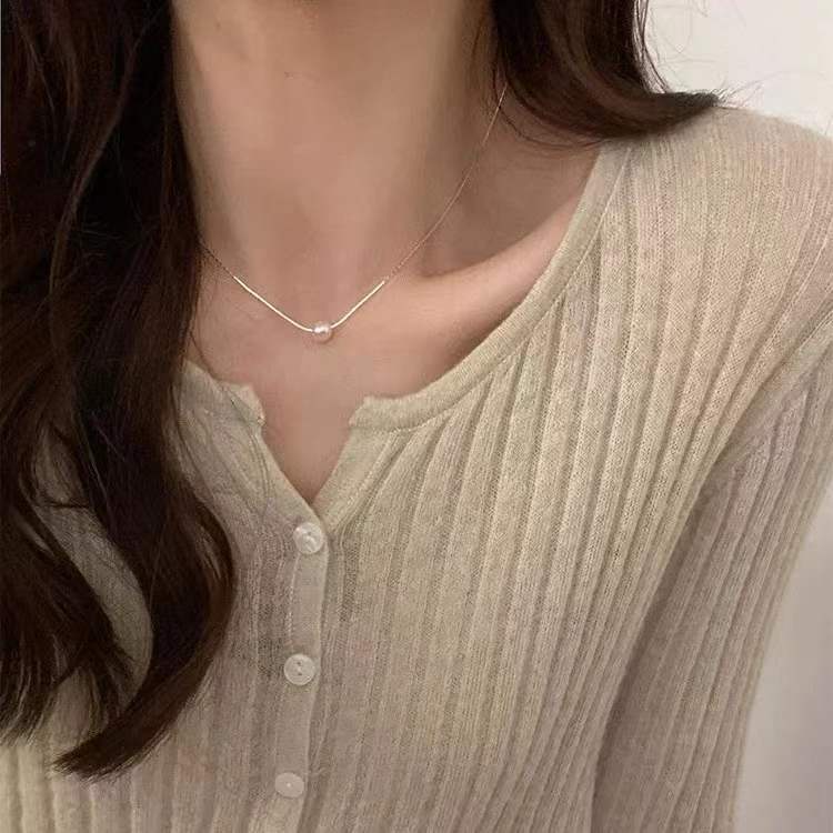 Dây Chuyền Ngọc Trai Hình Trái Tim Mới