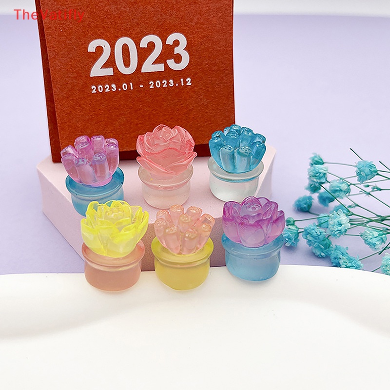 [Thevalifly] Bộ 5 Bông Hoa Hoạt Hình Ba Chiều Phát Sáng Dễ Thương Trang Trí Nội Thất DIY HOT