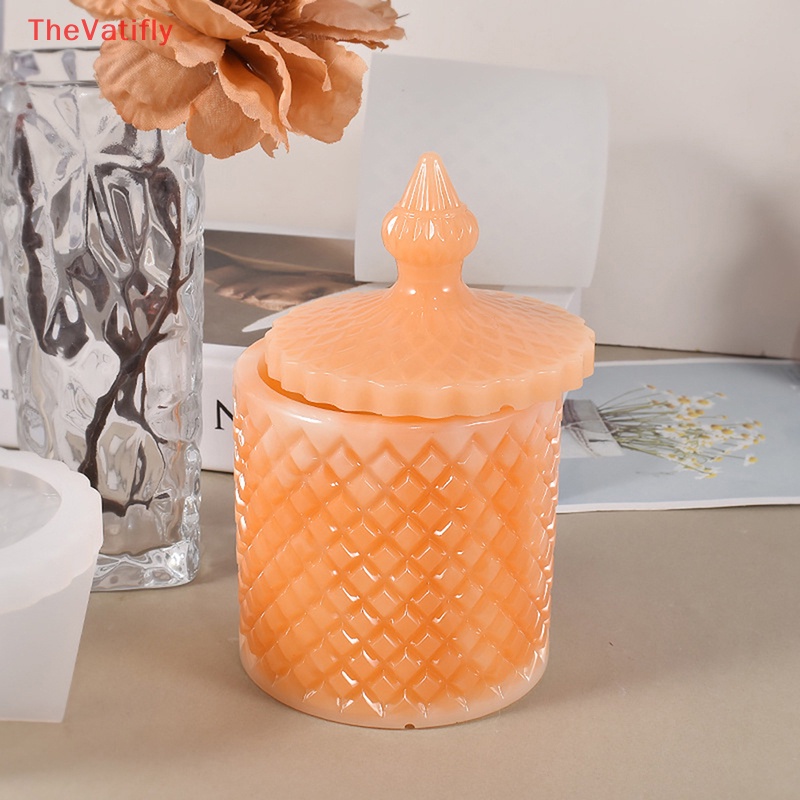 Khuôn Silicone Làm Lọ Nhựa Resin Phong Cách Vintage Có Nắp Đậy DIY