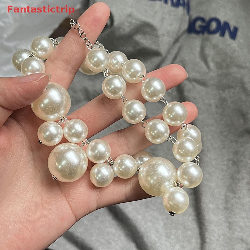 [Fantastictrip] Vòng cổ Chuỗi Hạt Ngọc Trai Gấp Lại Được Thanh Lịch Trang Sức Cô Dâu Mới