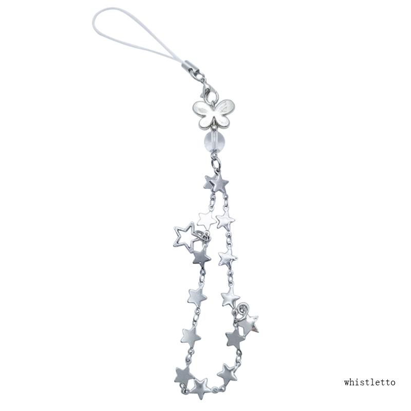 Dây Treo Điện Thoại Bằng Thép Không Gỉ Y2k Hình Ngôi Sao Tua Rua