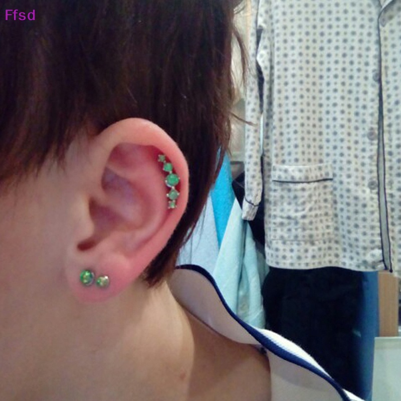1 Khuyên Tai Dạng Xoắn Ốc Đính Đá Opal Nhiều Màu Sắc Cho Nữ