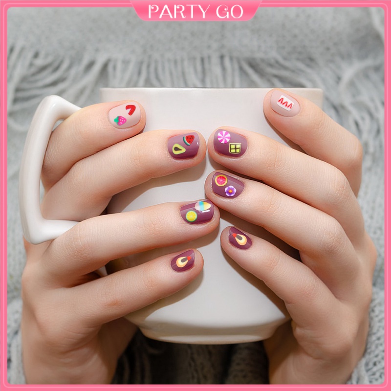 Bộ 3000 Miếng Dán Trang Trí Móng Tay / Điện Thoại Họa Tiết Hoa Quả 3D Nhiều Màu Xinh Xắn DIY