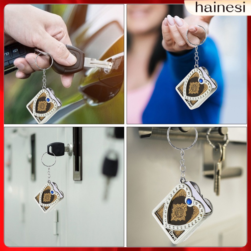 Set 5 Móc Khóa Treo Gương Chiếu Hậu Trang Trí Xe Hơi / Túi Xách Quran Koran