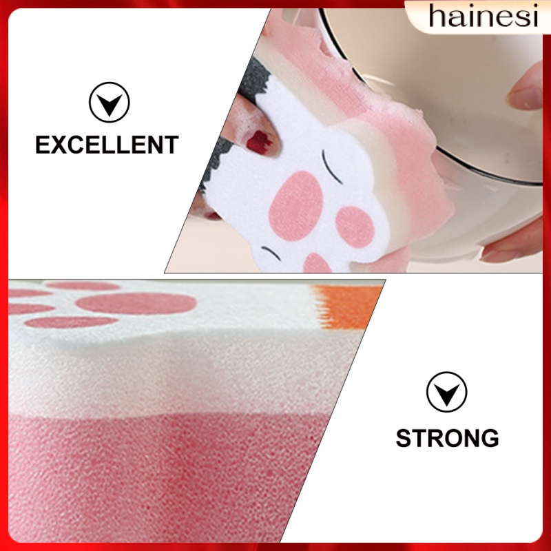 Set 3 Miếng Bọt Biển Hình Dấu Chân Mèo Dùng Để Lau Chùi Vỉ Nướng