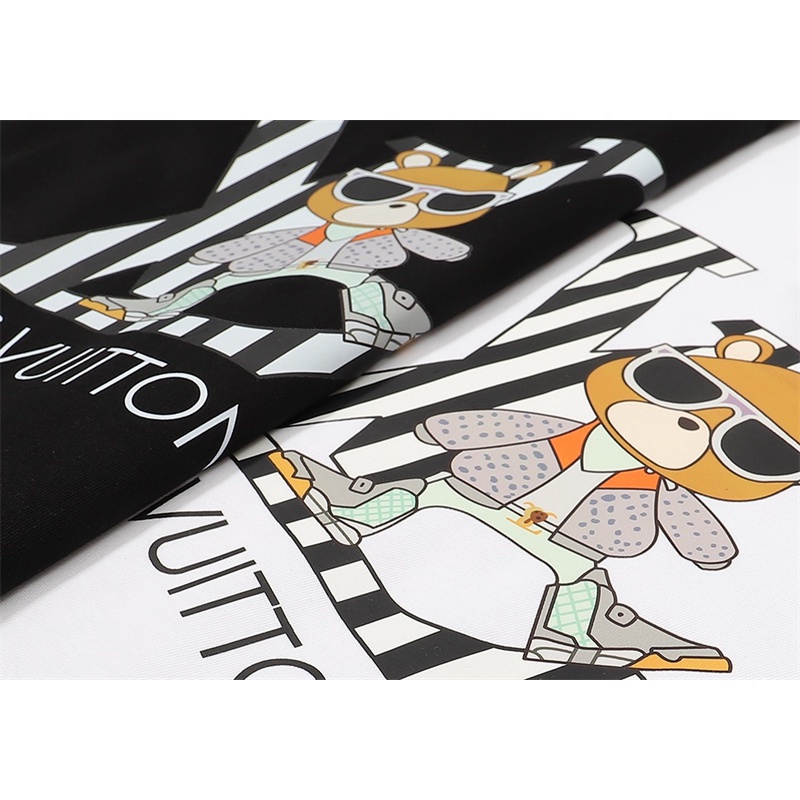 L &amp; V Áo Thun Bóng Rổ Tay Ngắn In Logo Thỏ Phun Kỹ Thuật Số Phiên Bản Giới Hạn 88 Mới Cho Nam Và Nữ Jktyjrtfg