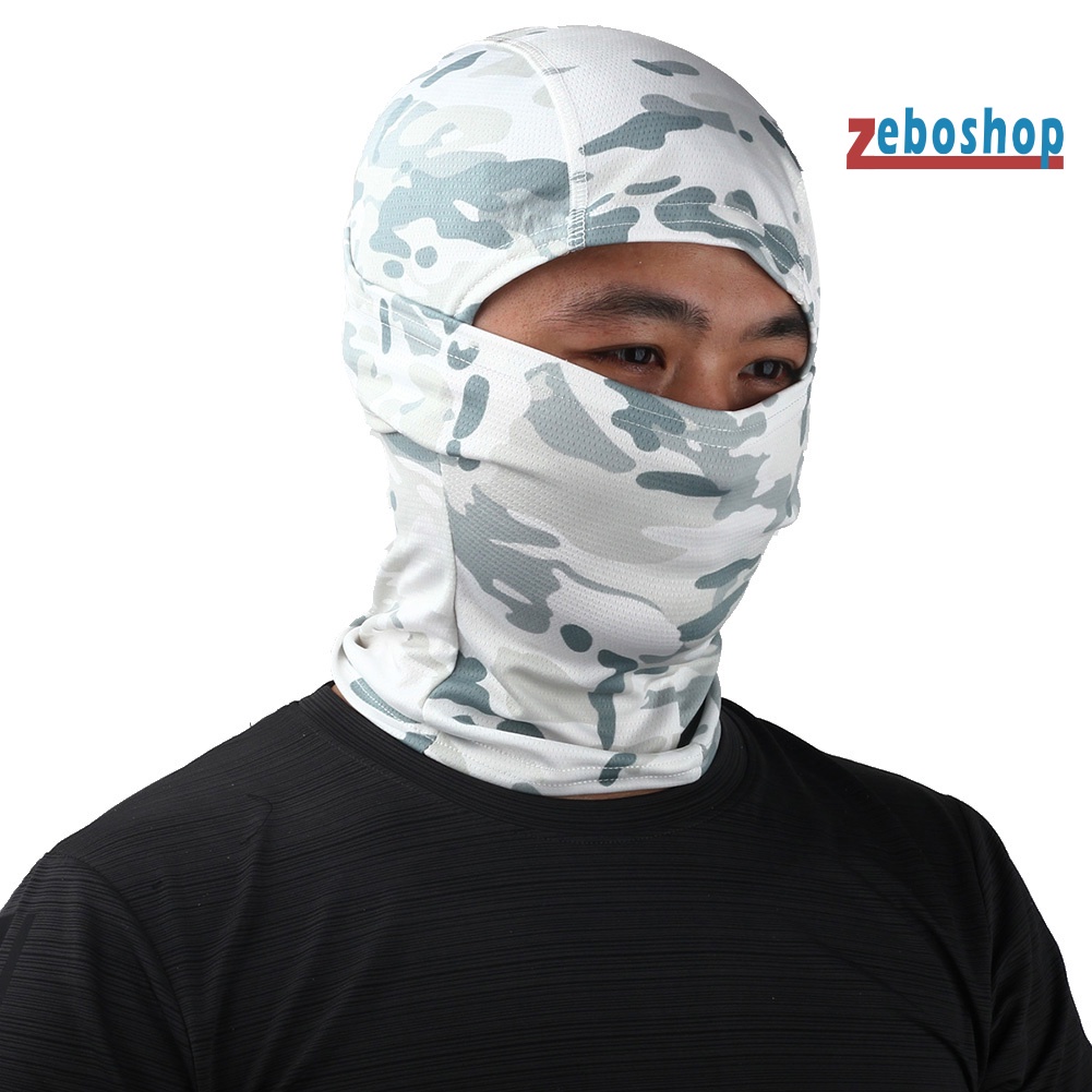 Zeboshop Mũ Trùm Đầu Che Mặt Bảo Vệ Mặt Họa Tiết Rằn Ri Dùng Khi Đạp Xe Ngoài Trời
