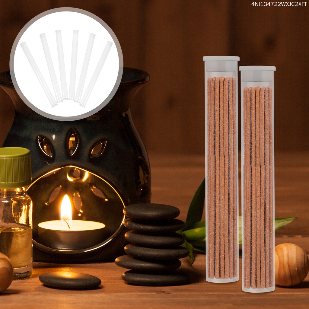 Set 6 Ống Nhựa Đứng Hình Nón Đựng Trầm Hương Phong Cách Phật Giáo