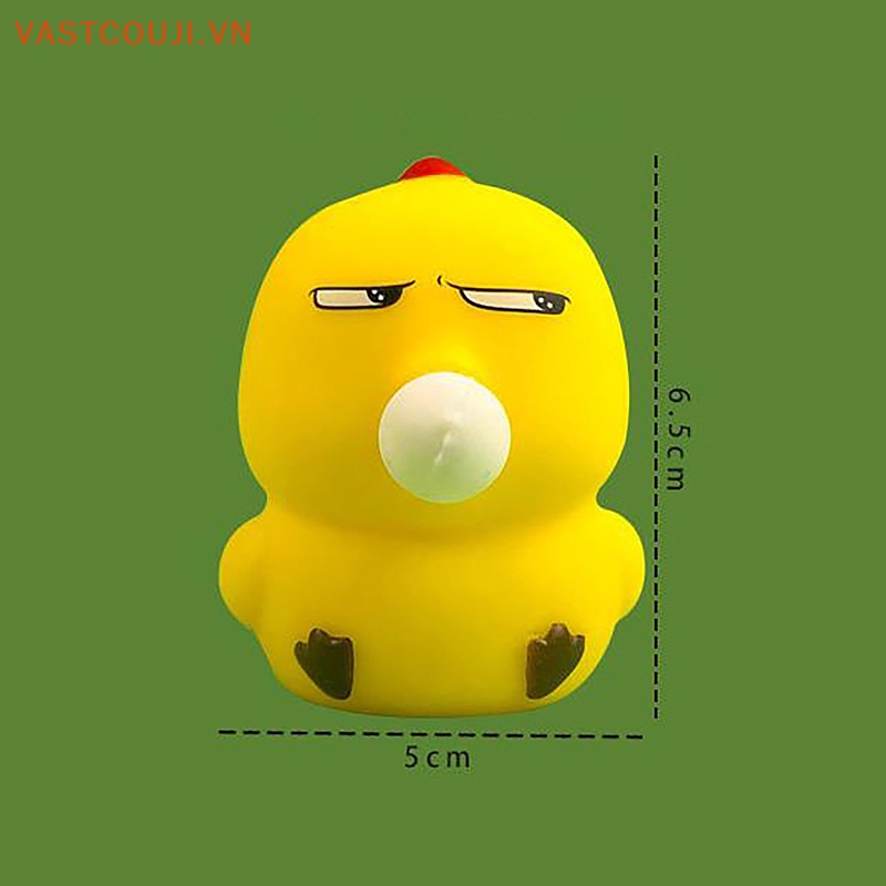 1 Đồ Chơi Thổi Bong Bóng Hình Gà Bằng Vinyl TPR