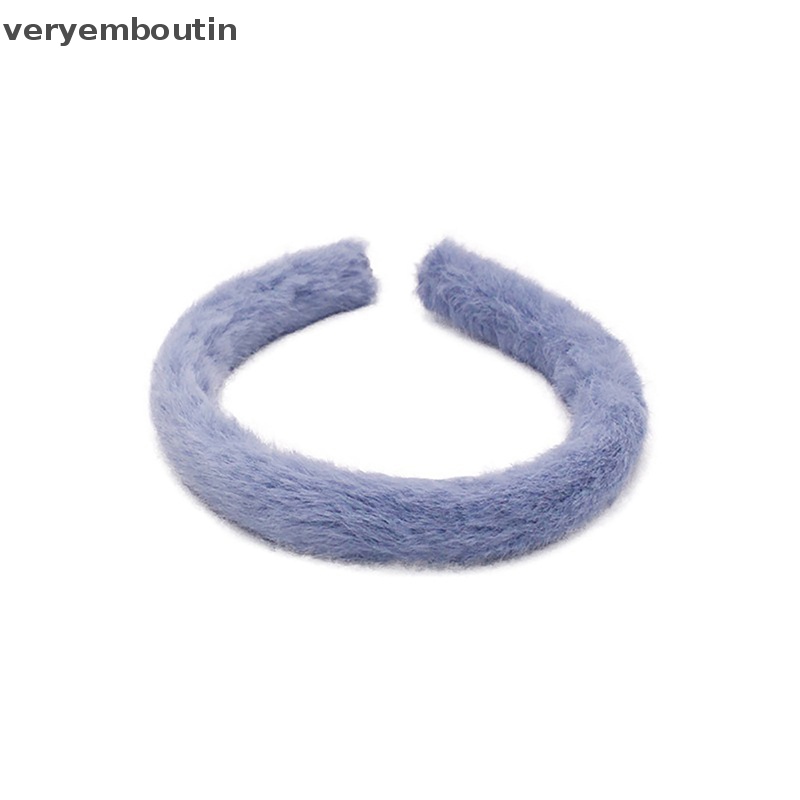 Băng Đô Cài Tóc Phủ Lông Thỏ Dày Dặn Ấm Áp Thời Trang Cho Nữ