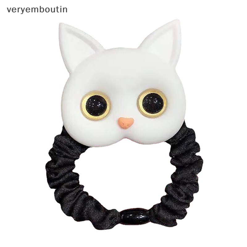 Dây Buộc Tóc Cao Su Co Giãn Hình Mèo Dễ Thương Phong Cách Hàn Quốc Cho Nữ