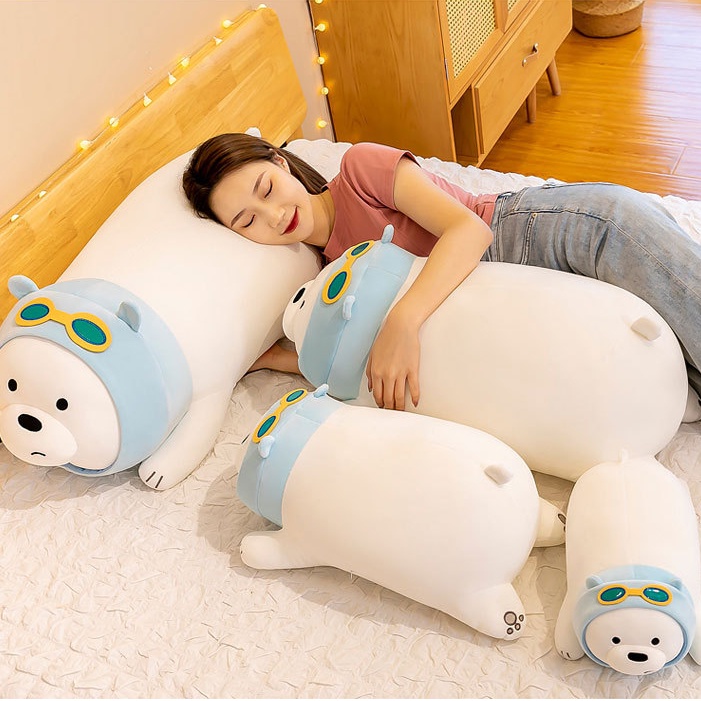 Thú Nhồi Bông Hình Gấu Trắng Dễ Thương Cho Bé Gái