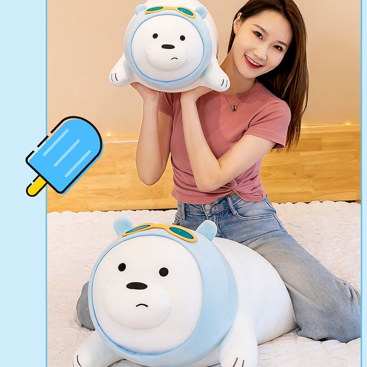 Thú Nhồi Bông Hình Gấu Trắng Dễ Thương Cho Bé Gái