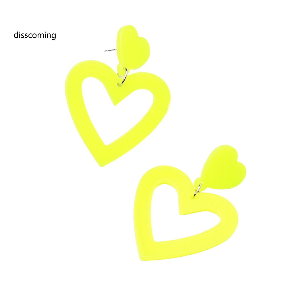 Áo Khoác Thời Trang Dạo Phố Cá Tính SL| Bông Tai Hình Trái Tim Bằng Acrylic Nhẹ Nhiều Màu Không Gây Dị Ứng Lý Tưởng Cho Nữ Mặc Hàng Ngày