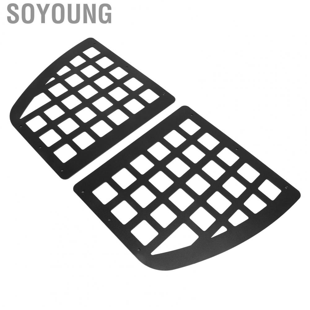 Soyoung Rear Door Storage Panel Rack Rust Proof Aluminium Alloy Car Black for Vehicle