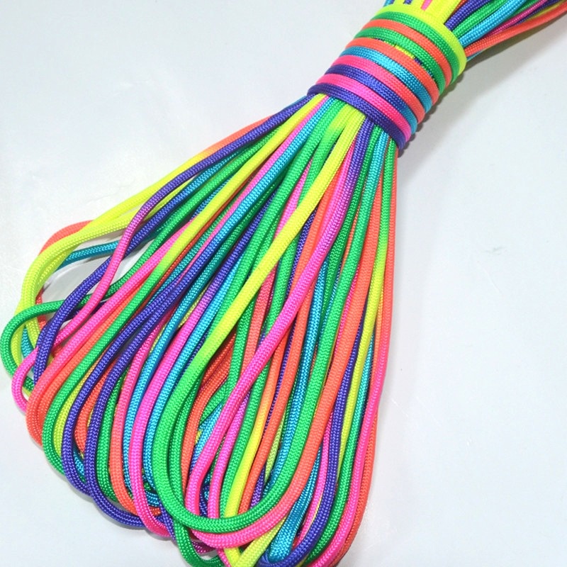 31Mét - Dây Dù Paracord Cầu Vồng 31 Mét Cuộn 4Mm Dây Dù Nhuộm Màu - Dây Thừng Cầu Vồng