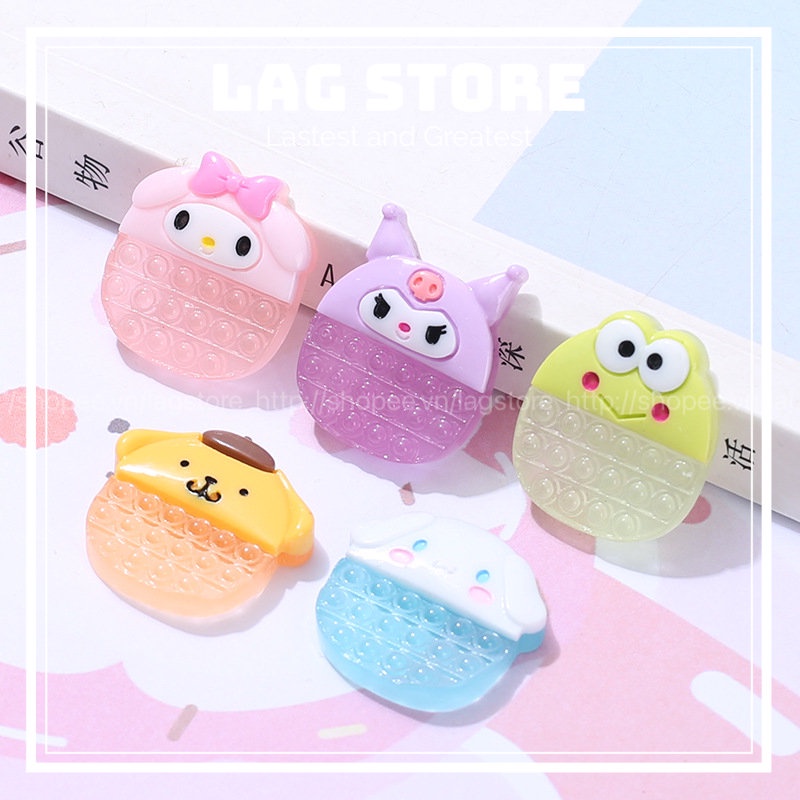 Charm trang trí hình đồ chơi bóp bong bóng SANRIO | DIY trang trí kẹp tóc, Tủ lạnh, Ốp điện thoại