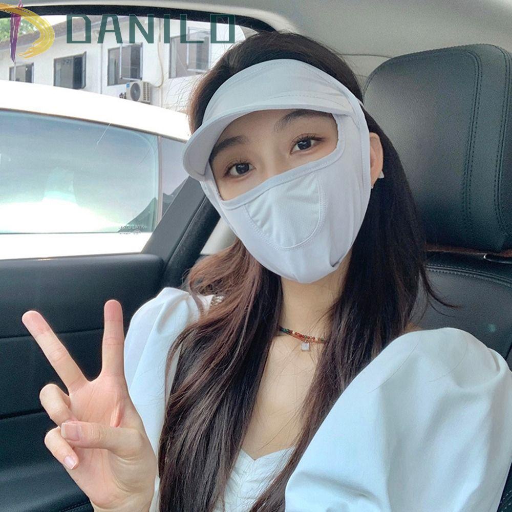 Danilo Mũ Chống Nắng Kèm Mặt Nạ Lụa Lạnh Co Giãn Thoáng Khí Thời Trang Mùa Hè Cho Nữ