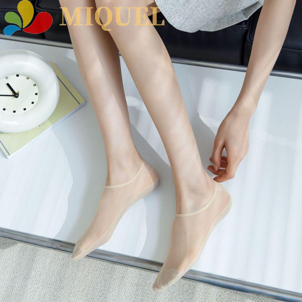 Vớ Thuyền Vải Lụa Lạnh Mỏng Trong Suốt Co Giãn Thoáng Khí Thời Trang Cho Nữ