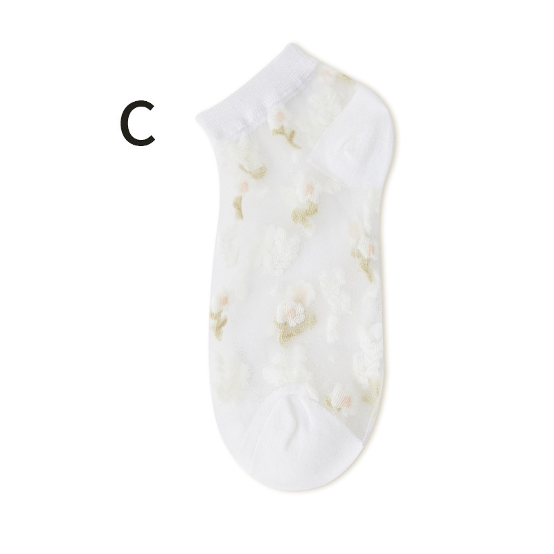 Vớ Lụa Mỏng Cổ Thấp Thấm Hút Mồ Hôi Thoáng Khí Thời Trang Xuân Hè Cho Nữ