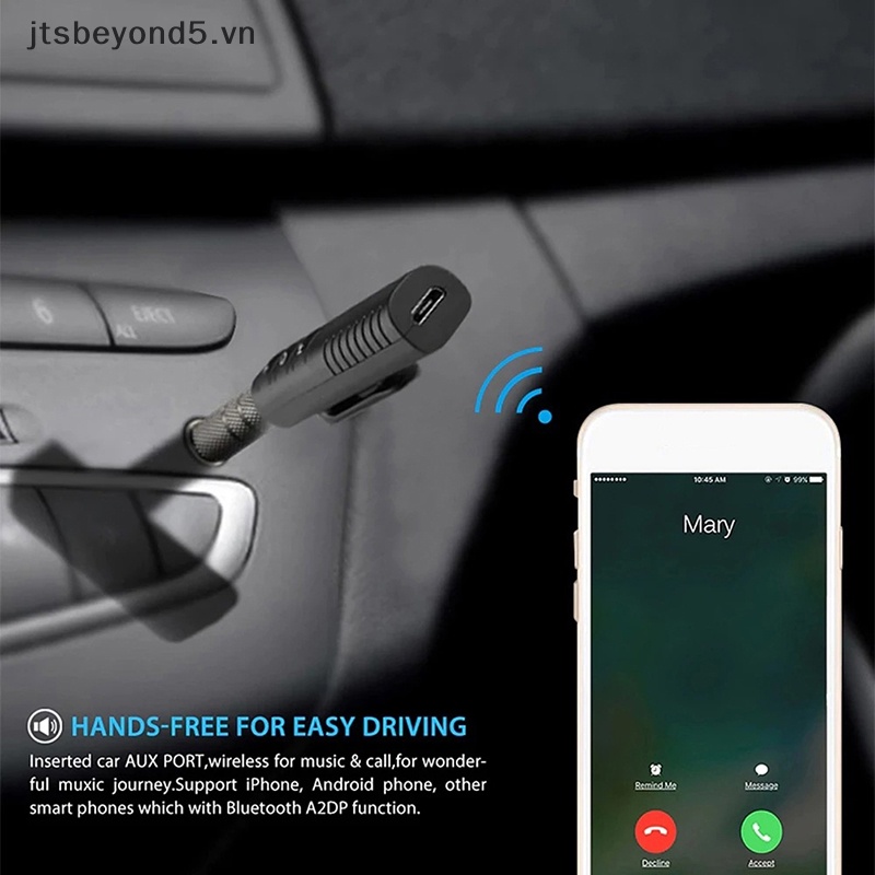 # JY # không dây Bluetooth 5.0 Receiver Adapter 3.5mm jack cho âm nhạc xe hơi âm thanh AUX ..