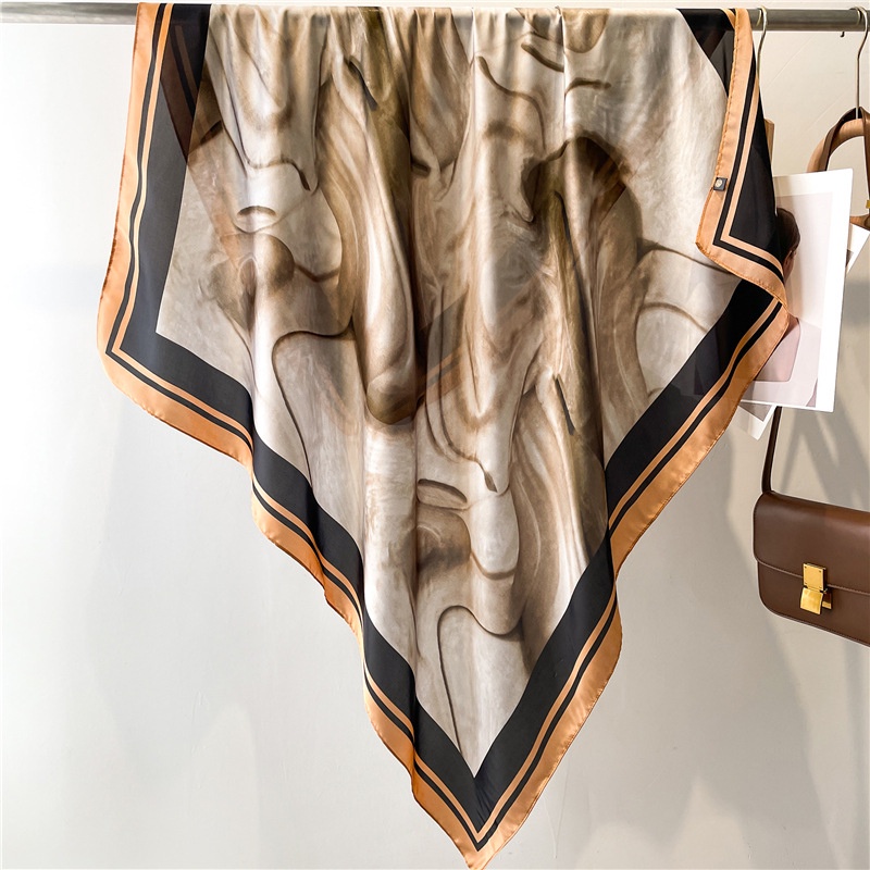 Khăn Quàng Cổ Chống Nắng Mùa Hè Bằng Lụa Satin Cỡ Lớn 110cm Xoay Được Nhiều Màu Sắc