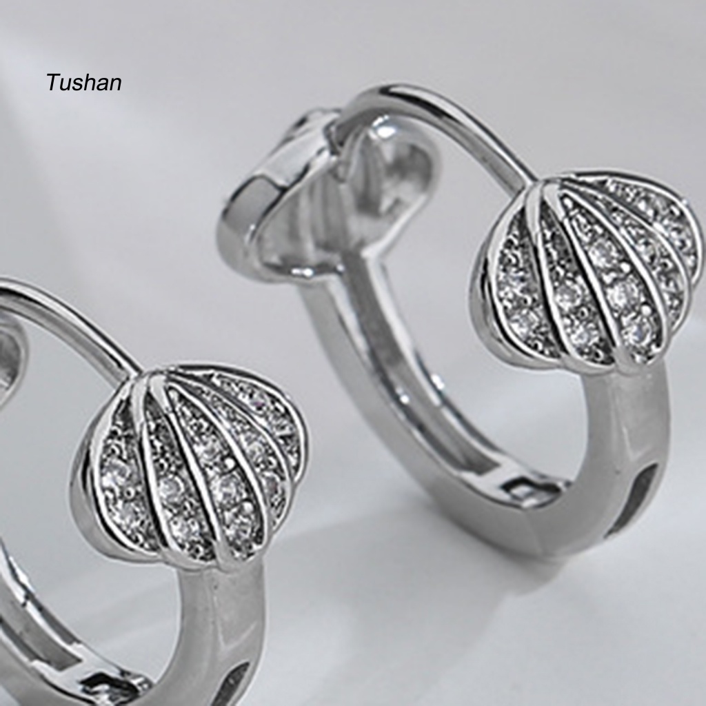 1 Bông Tai Tròn Đính Đá Thời Trang Thanh Lịch Dành Cho Nữ