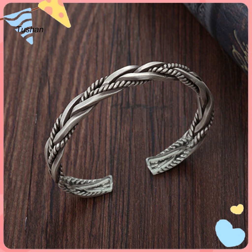 Vòng Đeo Tay Màu Trơn Hình Đầu Rồng Dạng Xoắn Bằng Thép Không Gỉ Chống Biến Dạng Dễ Phối Đồ Trang Sức Nam