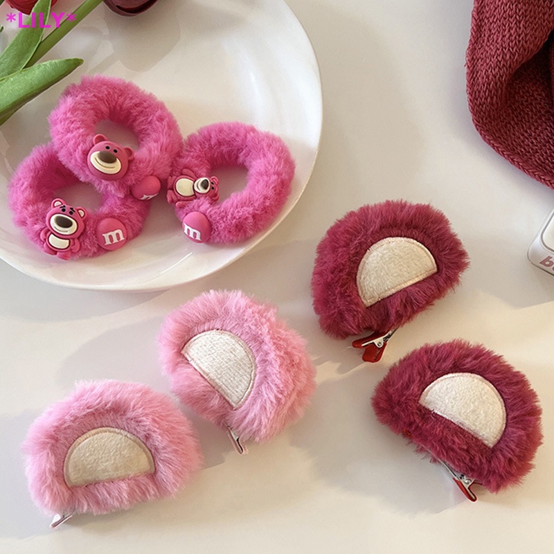Lily Kawaii Ngọt Ngào Hairband Dâu Gấu Sang Trọng Tai Headband Phim Hoạt Hình Rửa Mặt Chống Trượt Dễ Thương Headdress Tóc Hoop Headband Cô Gái Accessoires Uuu