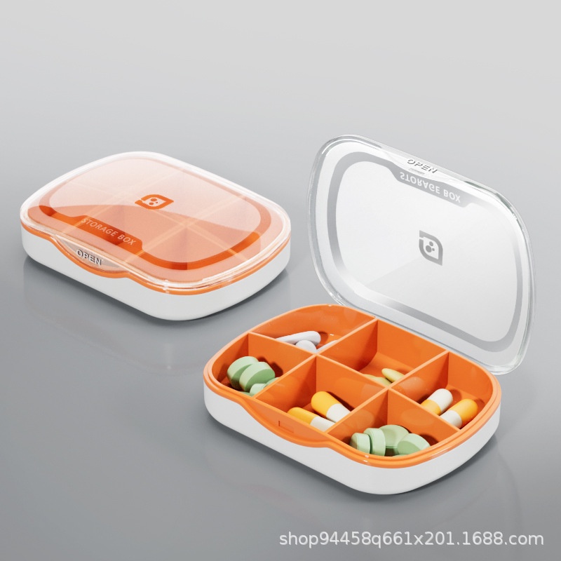 Hộp Đựng Thuốc Mini Trong Suốt Nhiều Ngăn Chống Ẩm Tiện Dụng Mang Theo Du Lịch