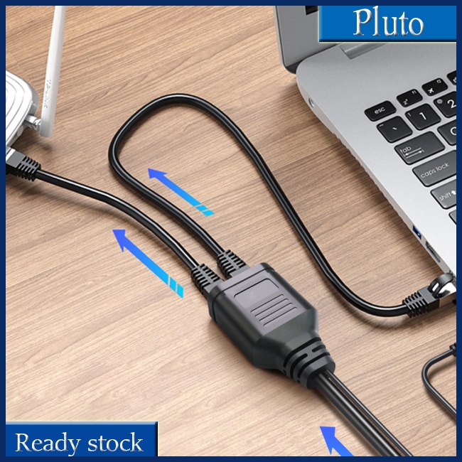 Mới Bộ Chia Mạng Lan RJ45 1 Đầu Dương Sang 2 Đầu Âm Dài 1.35m