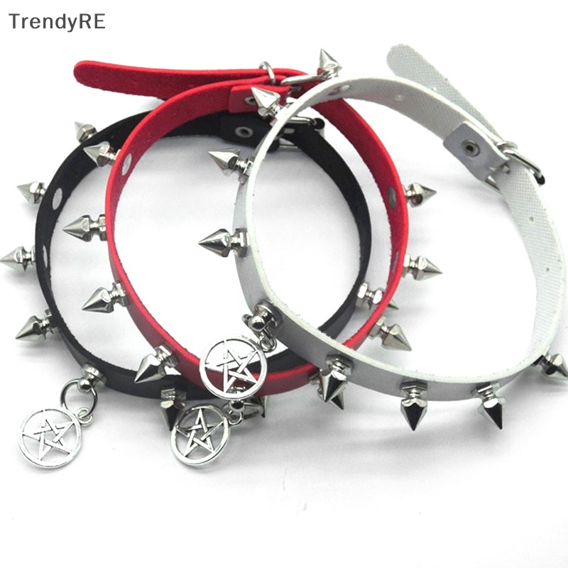 Vòng Cổ Choker Da Đính Đinh Tán Phong Cách Gothic Punk Quyến Rũ