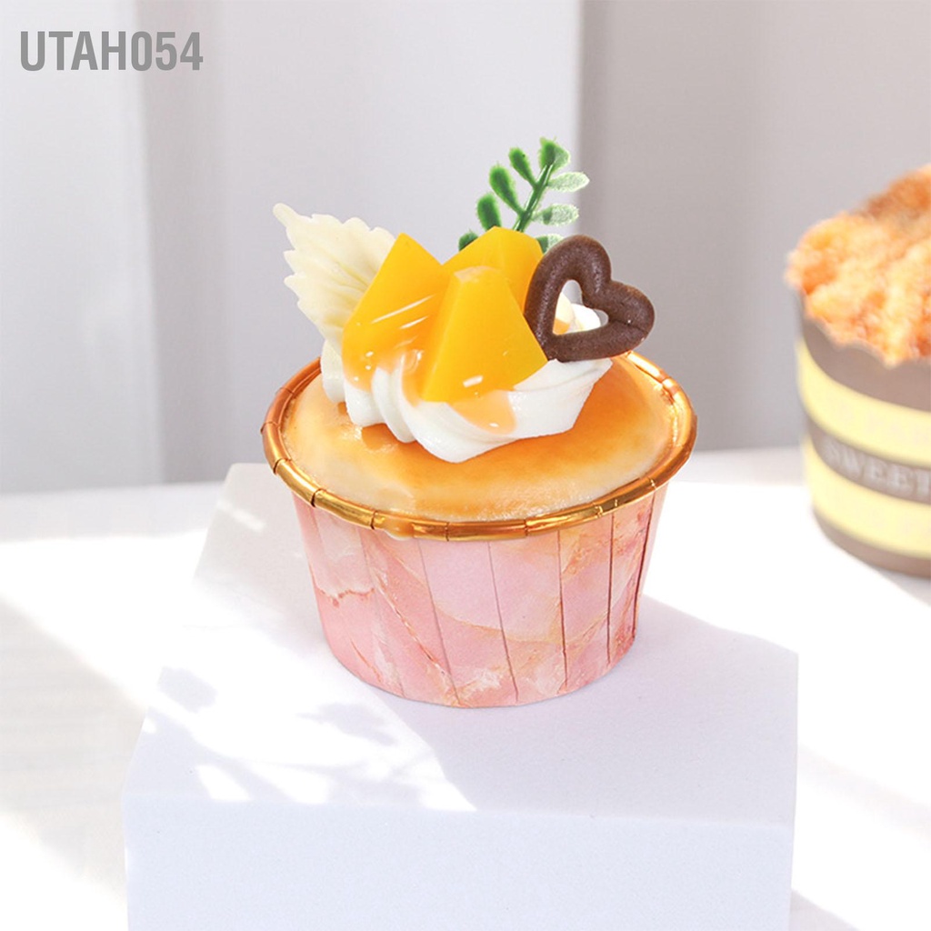 Utah054 6 Nhân Tạo Giả Cupcake Trang Trí Mô Phỏng Mẫu Màn Hình Nhà Bếp Đạo Cụ Chụp Ảnh