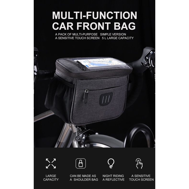 Túi Đựng Điện Thoại Chống Thấm Nước Có Thể Chạm Màn Hình Cảm Ứng Gắn Khung Trước Xe Đạp