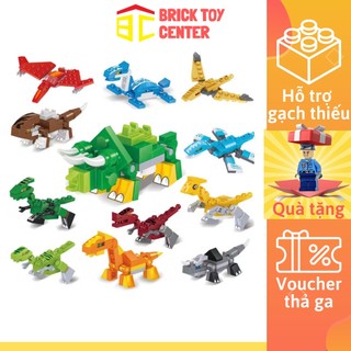 Đồ chơi xếp hình cho bé 3 trong 1 khủng long dinosaur 12 mẫu lắp ghép sáng tạo 24+ chi tiết