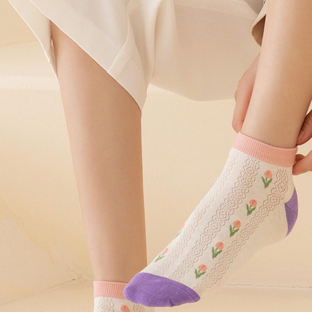 OCEANMAP Vớ Cotton Mỏng Thoáng Khí Thấm Hút Mồ Hôi Thời Trang Cho Nữ